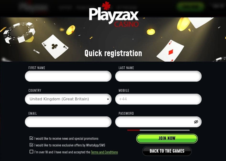 Registre no PlayZax